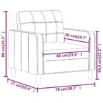 vidaXL Kreslo sivé 60 cm umelá koža – Obrázok 8