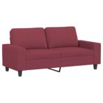 vidaXL 2-miestna pohovka vínovo-červená 140 cm látka – Obrázok 2