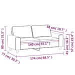 vidaXL 2-miestna pohovka vínovo-červená 140 cm látka – Obrázok 8