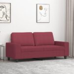 vidaXL 2-miestna pohovka vínovo-červená 140 cm látka