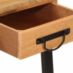 vidaXL Stolík so zásuvkami 105x55x70 cm mangovníkový masív a železo – Obrázok 6