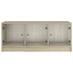 vidaXL Konferenčný stolík sklenené dvierka dub sonoma 102x50x42cm – Obrázok 6
