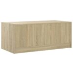 vidaXL Konferenčný stolík sklenené dvierka dub sonoma 102x50x42cm – Obrázok 8