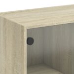 vidaXL Konferenčný stolík sklenené dvierka dub sonoma 102x50x42cm – Obrázok 10