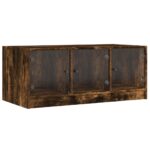 vidaXL Konferenčný stolík sklenené dvierka dub sonoma 102x50x42 cm – Obrázok 2