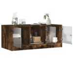 vidaXL Konferenčný stolík sklenené dvierka dub sonoma 102x50x42 cm – Obrázok 5