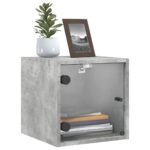 vidaXL Nočné skrinky sklenené dvierka 2 ks betónovo sivé 35x37x35 cm – Obrázok 4