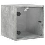 vidaXL Nočné skrinky sklenené dvierka 2 ks betónovo sivé 35x37x35 cm – Obrázok 6