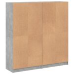 vidaXL Knižnica s dvierkami betónovosivá 136x37x142cm kompozitné drevo – Obrázok 9