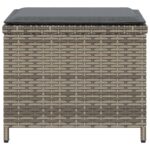 vidaXL Záhradné taburetky s vankúšmi 4 ks sivé 41x41x36 cm polyratan – Obrázok 6