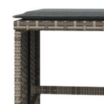 vidaXL Záhradné taburetky s vankúšmi 4 ks sivé 41x41x36 cm polyratan – Obrázok 8