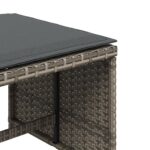 vidaXL Záhradné taburetky s vankúšmi 4 ks sivé 41x41x36 cm polyratan – Obrázok 9