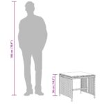 vidaXL Záhradné taburetky s vankúšmi 4 ks sivé 41x41x36 cm polyratan – Obrázok 10