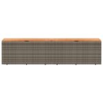 vidaXL Záhradný úložný box sivý 220x50x54 cm polyratan akáciové drevo – Obrázok 4