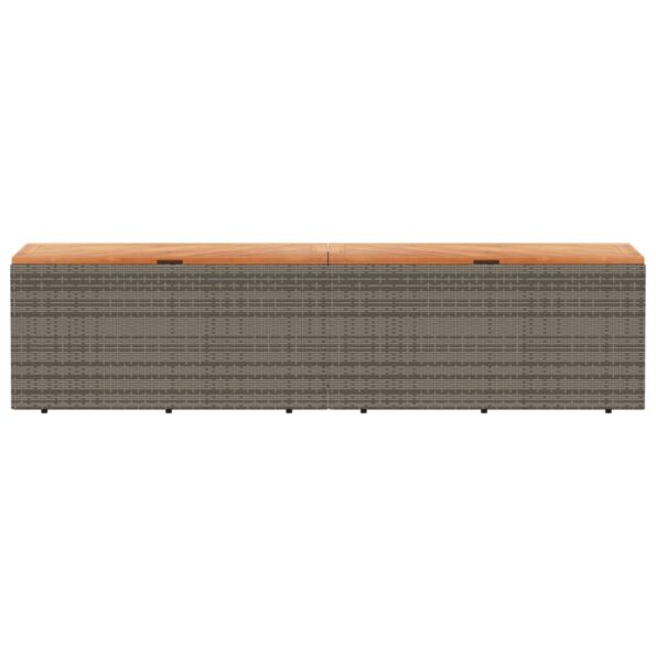 vidaXL Záhradný úložný box sivý 220x50x54 cm polyratan akáciové drevo – Obrázok 4