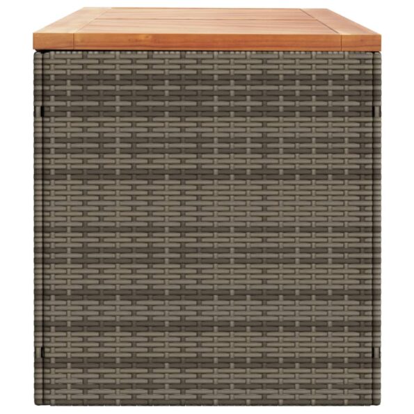 vidaXL Záhradný úložný box sivý 220x50x54 cm polyratan akáciové drevo – Obrázok 5