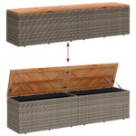 vidaXL Záhradný úložný box sivý 220x50x54 cm polyratan akáciové drevo – Obrázok 7