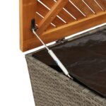 vidaXL Záhradný úložný box sivý 220x50x54 cm polyratan akáciové drevo – Obrázok 8