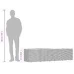 vidaXL Záhradný úložný box sivý 220x50x54 cm polyratan akáciové drevo – Obrázok 10