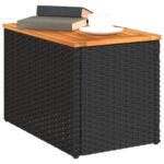 vidaXL Záhradné príručné stolíky 2ks čierne 55x34x37cm polyratan masív – Obrázok 4