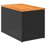 vidaXL Záhradné príručné stolíky 2ks čierne 55x34x37cm polyratan masív – Obrázok 8