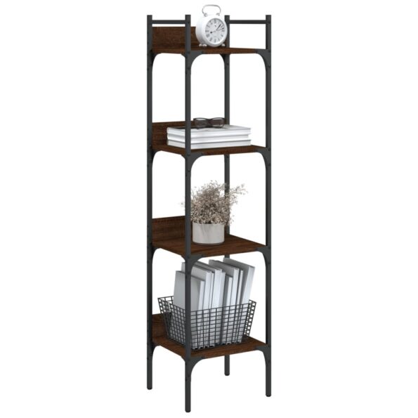 vidaXL Knižnica 4-poschodová hnedý dub 35x30x138,5 cm kompozitné drevo – Obrázok 4