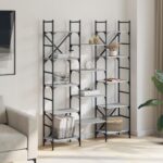 vidaXL Knižnica sivá sonoma 127,5x28,5x172,5 cm kompozitné drevo – Obrázok 3