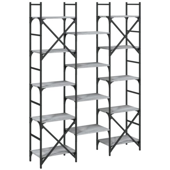 vidaXL Knižnica sivá sonoma 127,5x28,5x172,5 cm kompozitné drevo – Obrázok 7