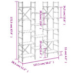 vidaXL Knižnica sivá sonoma 127,5x28,5x172,5 cm kompozitné drevo – Obrázok 10