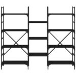 vidaXL Knižnica čierna 160x28,5x136,5 cm kompozitné drevo – Obrázok 5