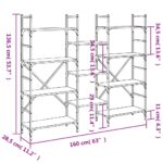 vidaXL Knižnica čierna 160x28,5x136,5 cm kompozitné drevo – Obrázok 10