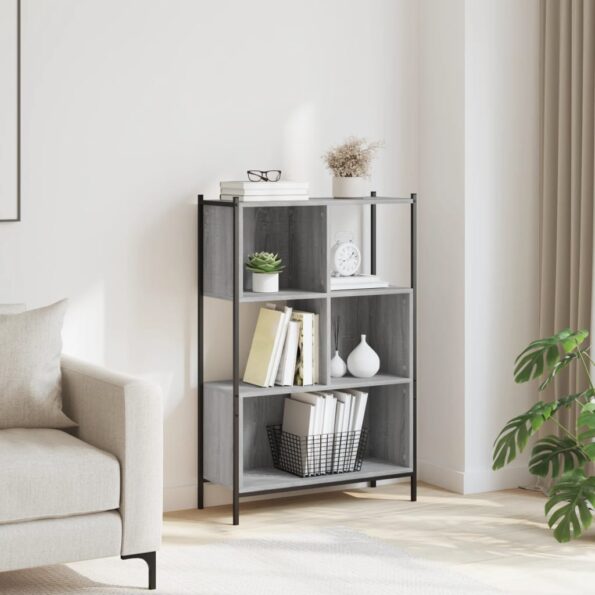 vidaXL Knižnica sivá sonoma 72x28x109 cm kompozitné drevo – Obrázok 3