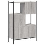 vidaXL Knižnica sivá sonoma 72x28x109 cm kompozitné drevo – Obrázok 7