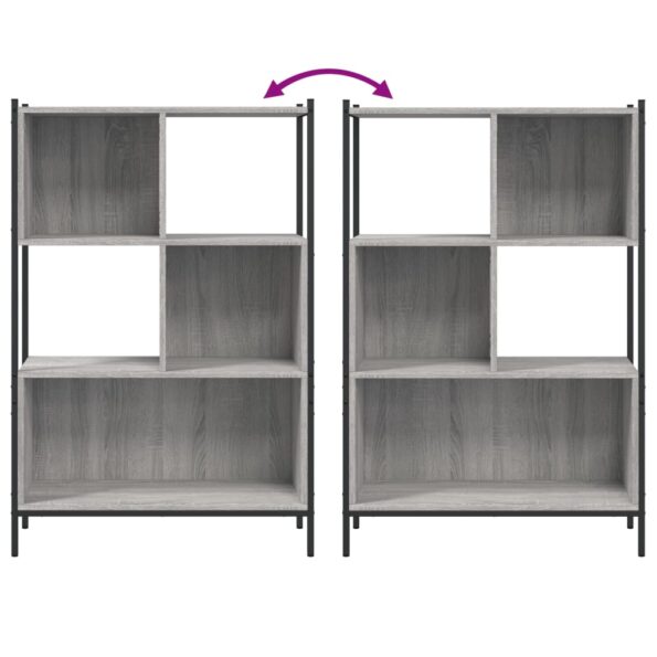 vidaXL Knižnica sivá sonoma 72x28x109 cm kompozitné drevo – Obrázok 8