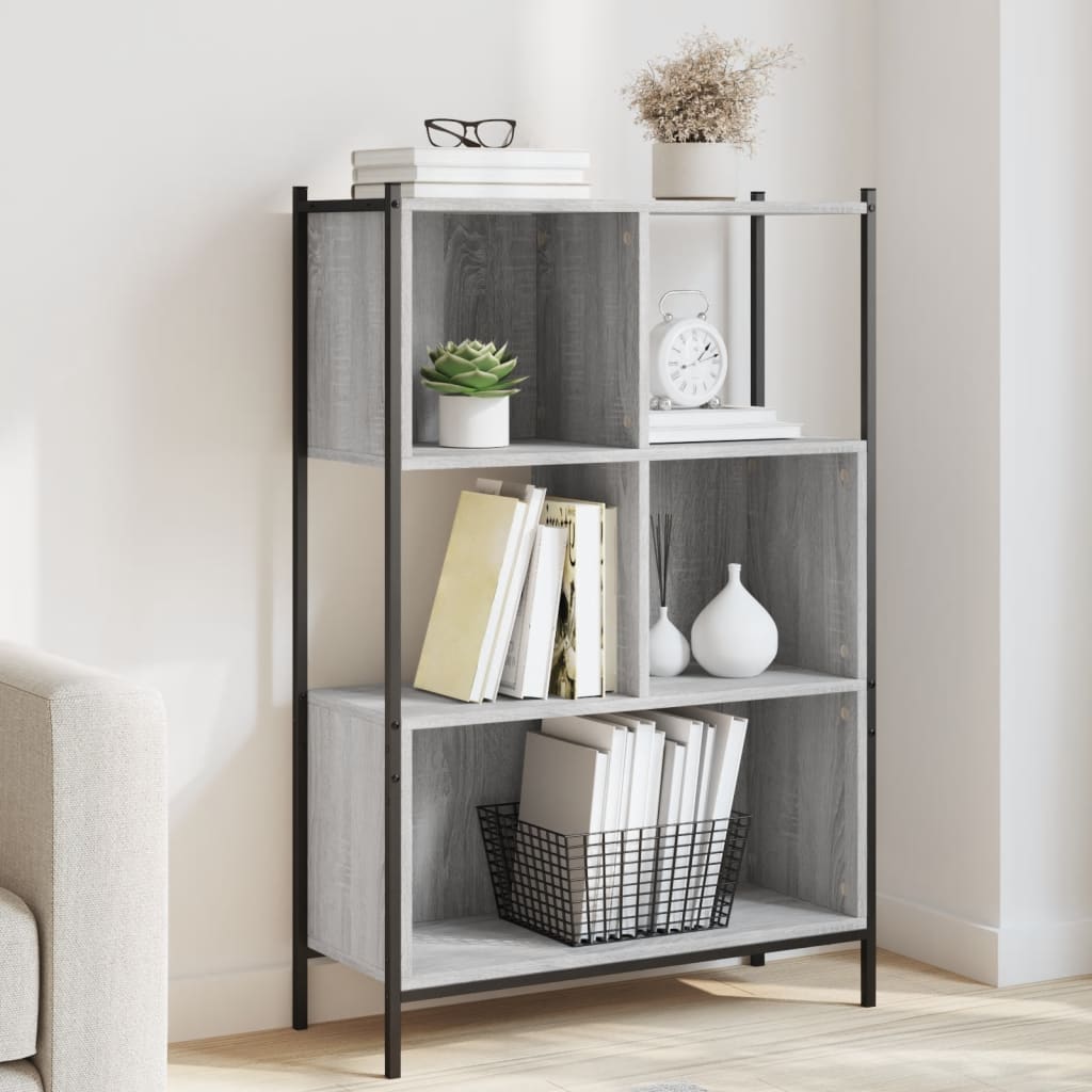 VXL8721012339378_m_en_hd_1.jpg vidaXL Knižnica sivá sonoma 72x28x109 cm kompozitné drevo – Obrázok 1