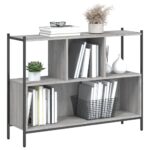 vidaXL Knižnica sivá sonoma 102x28x77,5 cm kompozitné drevo – Obrázok 4