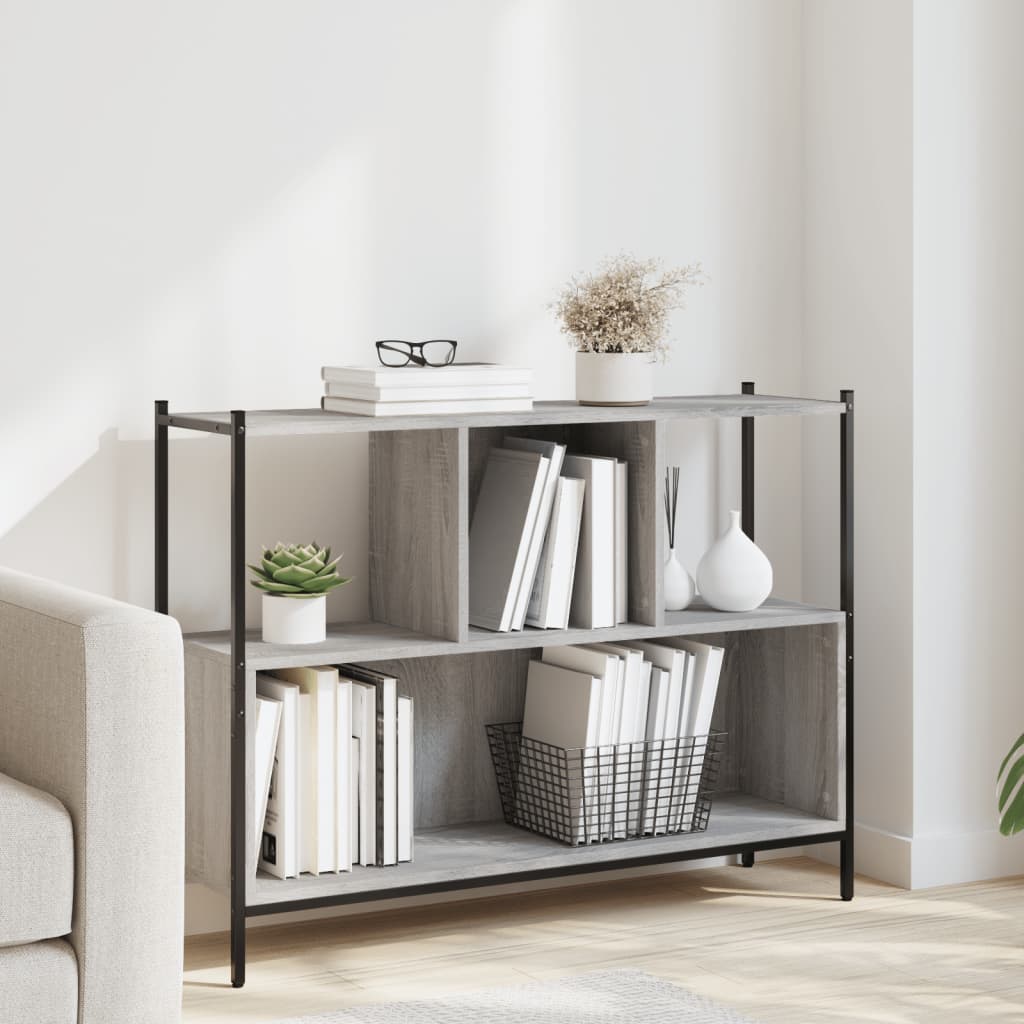 VXL8721012339521_m_en_hd_1.jpg vidaXL Knižnica sivá sonoma 102x28x77,5 cm kompozitné drevo – Obrázok 1