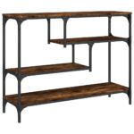 vidaXL Konzolový stolík dymový dub 100x30x75 cm kompozitné drevo – Obrázok 2