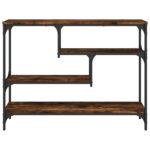 vidaXL Konzolový stolík dymový dub 100x30x75 cm kompozitné drevo – Obrázok 5
