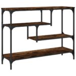 vidaXL Konzolový stolík dymový dub 100x30x75 cm kompozitné drevo – Obrázok 7