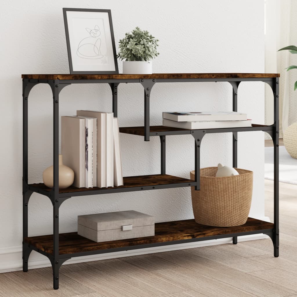 VXL8721012339668_m_en_hd_1.jpg vidaXL Konzolový stolík dymový dub 100x30x75 cm kompozitné drevo – Obrázok 1