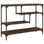 vidaXL Konzolový stolík hnedý dub 100x30x75 cm kompozitné drevo – Obrázok 2