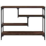 vidaXL Konzolový stolík hnedý dub 100x30x75 cm kompozitné drevo – Obrázok 5