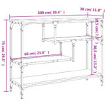 vidaXL Konzolový stolík hnedý dub 100x30x75 cm kompozitné drevo – Obrázok 10