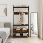 vidaXL Šatník so zásuvkami dymový dub 89x39x184,5 cm kompozitné drevo – Obrázok 3