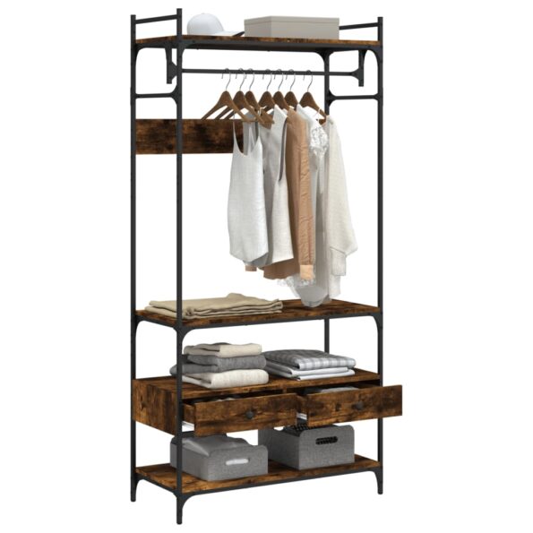 vidaXL Šatník so zásuvkami dymový dub 89x39x184,5 cm kompozitné drevo – Obrázok 4