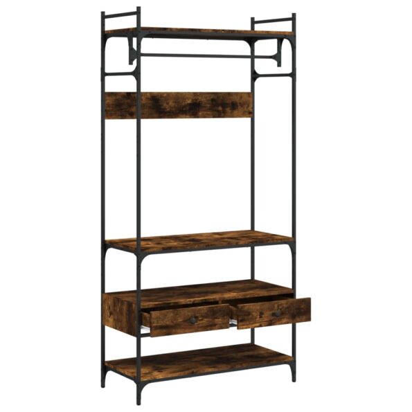vidaXL Šatník so zásuvkami dymový dub 89x39x184,5 cm kompozitné drevo – Obrázok 5