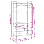 vidaXL Šatník so zásuvkami dymový dub 89x39x184,5 cm kompozitné drevo – Obrázok 11