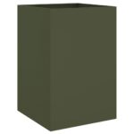 vidaXL Kvetináč olivovozelený 52x48x75 cm oceľ – Obrázok 2