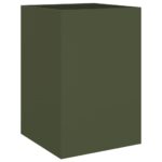 vidaXL Kvetináč olivovozelený 52x48x75 cm oceľ – Obrázok 7